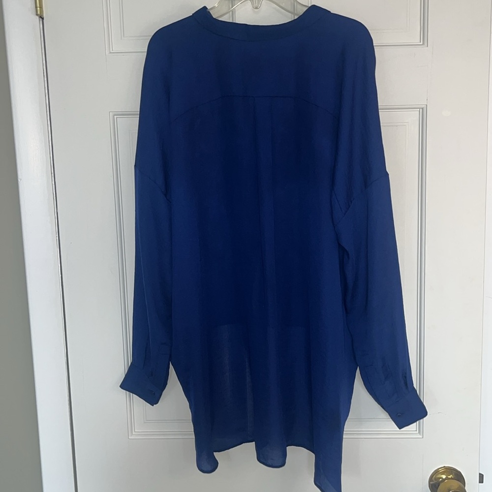 COS Navy Button-Up Blouse - Picture 4 of 4